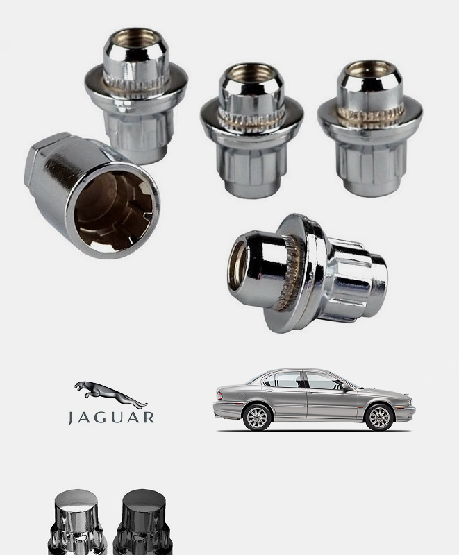 4 x alliage écrous de roue Jaguar S-Type/X-type M12 x 1.5 Qualité Écrou Boulon Lug 76