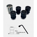 Écrous antivol de roues noir M14X1.5 assise conique 60°