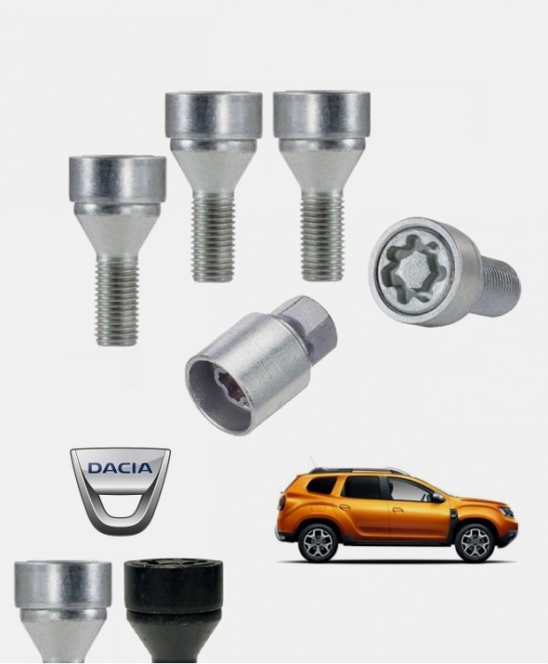 Antivols de roues Dacia Duster 2 2017, 2018, 2019, 2020, 2021, 2022, 2023 et 2024