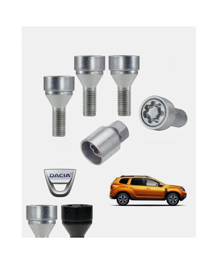 Antivols de roues Dacia Duster 2 2017, 2018, 2019, 2020, 2021, 2022, 2023 et 2024