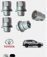Écrous antivol de roues haute sécurité Toyota RAV4 MK5 (XA50) M12X1.5 assise plate avec caches chrome ou noir 