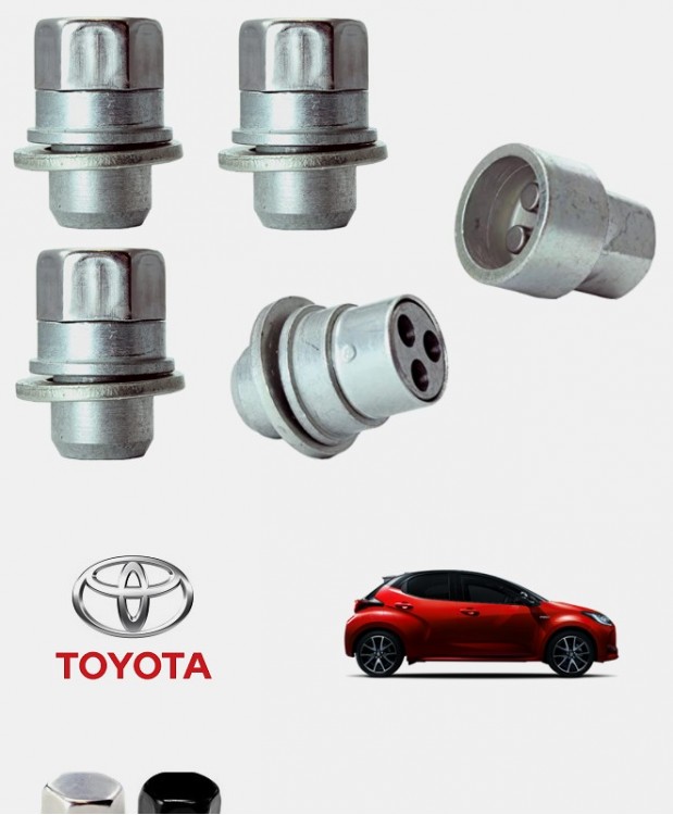 Écrous antivol de roues Toyota YARIS IV 2020, 2021, 2022, 2023, 2024 et 2025