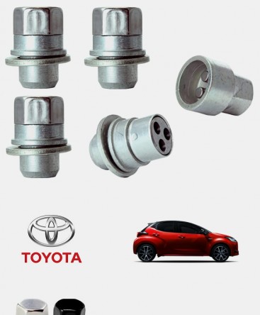 Écrous antivol de roues Toyota YARIS IV 2020, 2021, 2022, 2023, 2024 et 2025